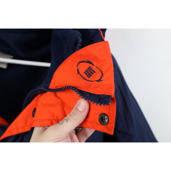 Vintage 90s Columbia Mens 4XL Spell Out Hooded 2 In 1 Parka Jacket Navy Blue - Picture 6 of 16